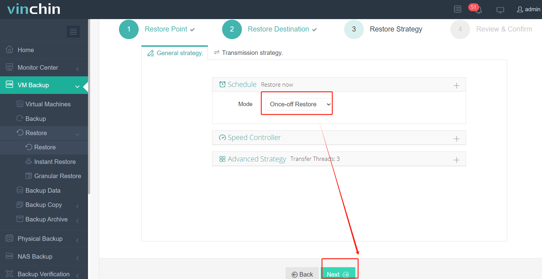 vinchin vmware to proxmox step3